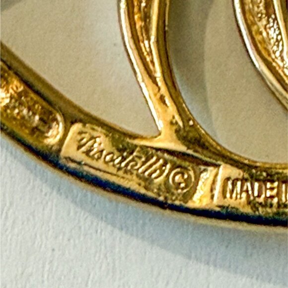 Piscitelli Gold Tone Fish Brooch Pin Marine Sea Open Work Made In USA - Picture 4 of 5